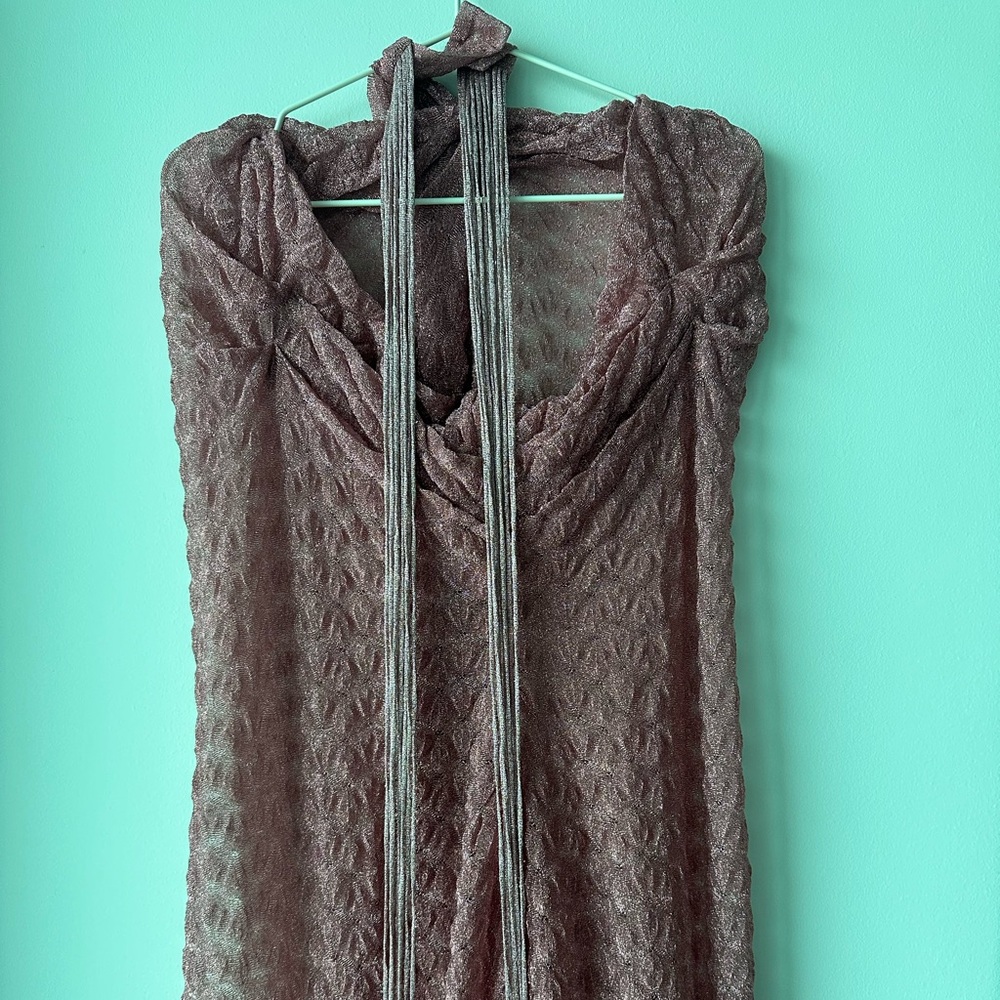 Missoni Long lace-effect sarong cover up with lamé - Pink Sparkle - Size Small